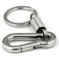 thumbnail image 2 of 6X Mousqueton Robuste Porte-Clés Porte-Clés Poli Porte-Clés à Ressort Porte-Clés de Taille d'Affaires, Argent, 2 of 6