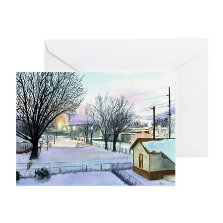 CafePress - Backyard Ice Rink - Greeting Card, Blank Inside