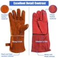 thumbnail image 4 of Guantes de soldadura QeeLink de piel forrada resistentes al calor y al fuego, 4 of 6