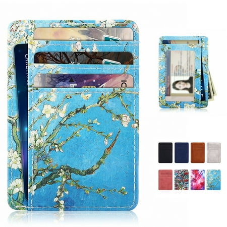 Cherry Blossom Wallet Allytech Credit Card Holder with ID Window, PU Leather RFID Blocking Ultra Slim Credit Cards Protection Wallet Case Sleeves, Blossom ()