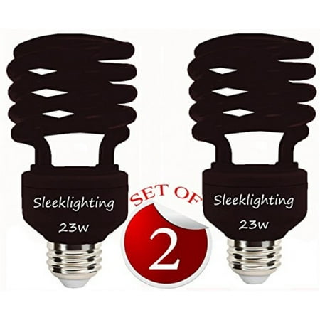 Cfl Twist Bulb E26 Base - SleekLighting 23 Watt T2 BLACK Light Spiral CFL Light Bulb, 120V, E26 Medium Base-Energy Saver ()