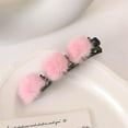 thumbnail image 1 of Fiudx Horquilla de Invierno, Pinza para El Pelo con Pompón, Elegante Pinza para Flequillo, Accesorio Versátil para Coleta, Cambio Rápido de Peinado, Ideal para Fiestas, Bodas y Escuelas, Solución par, 1 of 4