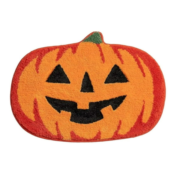 Alfombra Baño Calabaza Halloween Mat La Puerta Cachemira Sin Deslizamiento para Bañera Ducha (50*80 Cm)