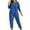 Blue, variant on LYEAA Womens Capri Pajama Sets Plus Size Solid Sleeveless Top and Pant Pullover Sleepwear Breathable Loungewear
