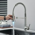 thumbnail image 4 of Brushed Nickel Kitchen Faucet LED Pull Down Sprayer Single Handle Sink Mixer Tap, 4 of 9