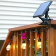 thumbnail image 5 of Brightech Ambience Pro Solar Powered Outdoor String Lights - Commercial Grade 27 Ft Waterproof Patio Lights With 12 Edison Globe Bulbs, Shatterproof LED String Lights for Patio - 2W, Warm White, 5 of 11