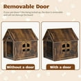 thumbnail image 6 of RYPetmia Wooden Dog House with Roof Dogs Indoor and Outdoor Use for Small Medium Dog Cat, Dog Kennel for Playing and Resting, Brown, 6 of 10