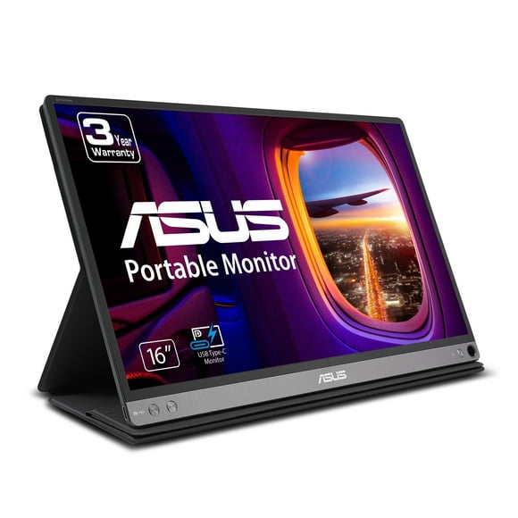 ASUS ZenScreen 15.6” 1080P Portable USB Monitor (MB16AC) - Full HD (1920 x 1080), IPS, USB Type-C, Eye Care, Smart Case, External Screen for Laptop, 3-Year Warranty,Black