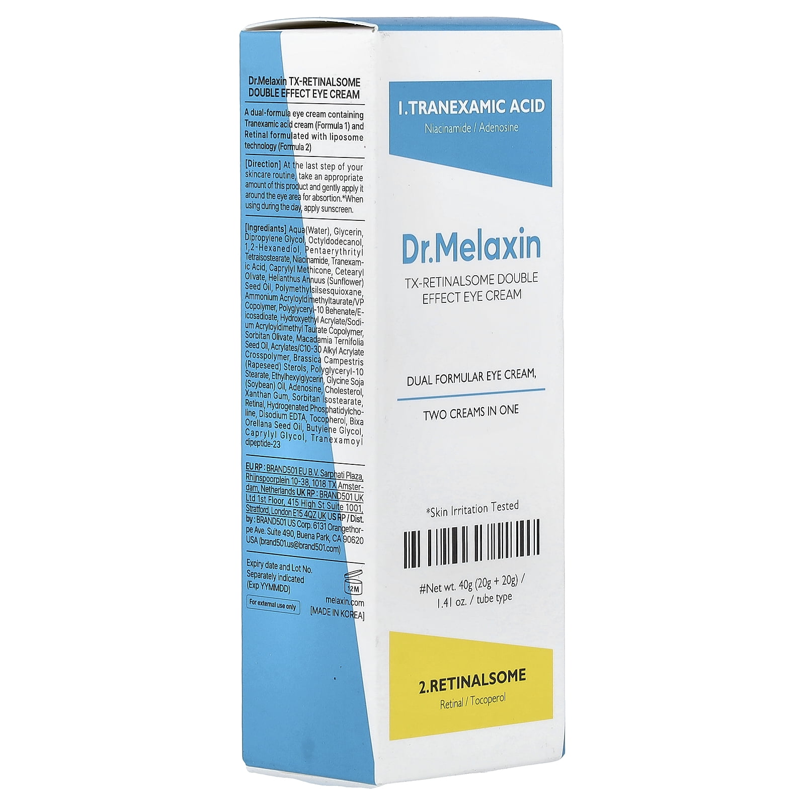 Dr.Melaxin TX Retinalsome Double Effect Eye Cream, 1.41 oz (40 g)