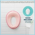 thumbnail image 3 of Todays Kids Toddler Potty Training Seat - Toddler Toilet Seat Attachment for Boys & Girls w/Splash Guard, Non-Slip Grip for Secure Fit, Fits Standard Round & Oval Toilets, Storage Hook Included, Pink, 3 of 7