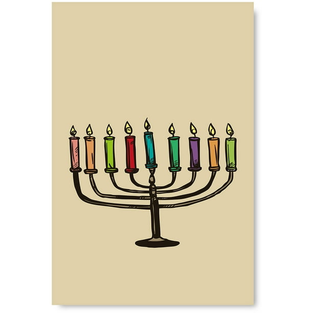 Awkward Styles Hanukkah Wall Art Poster Jewish Menorah Home Decor Prints Walmart Com Walmart Com