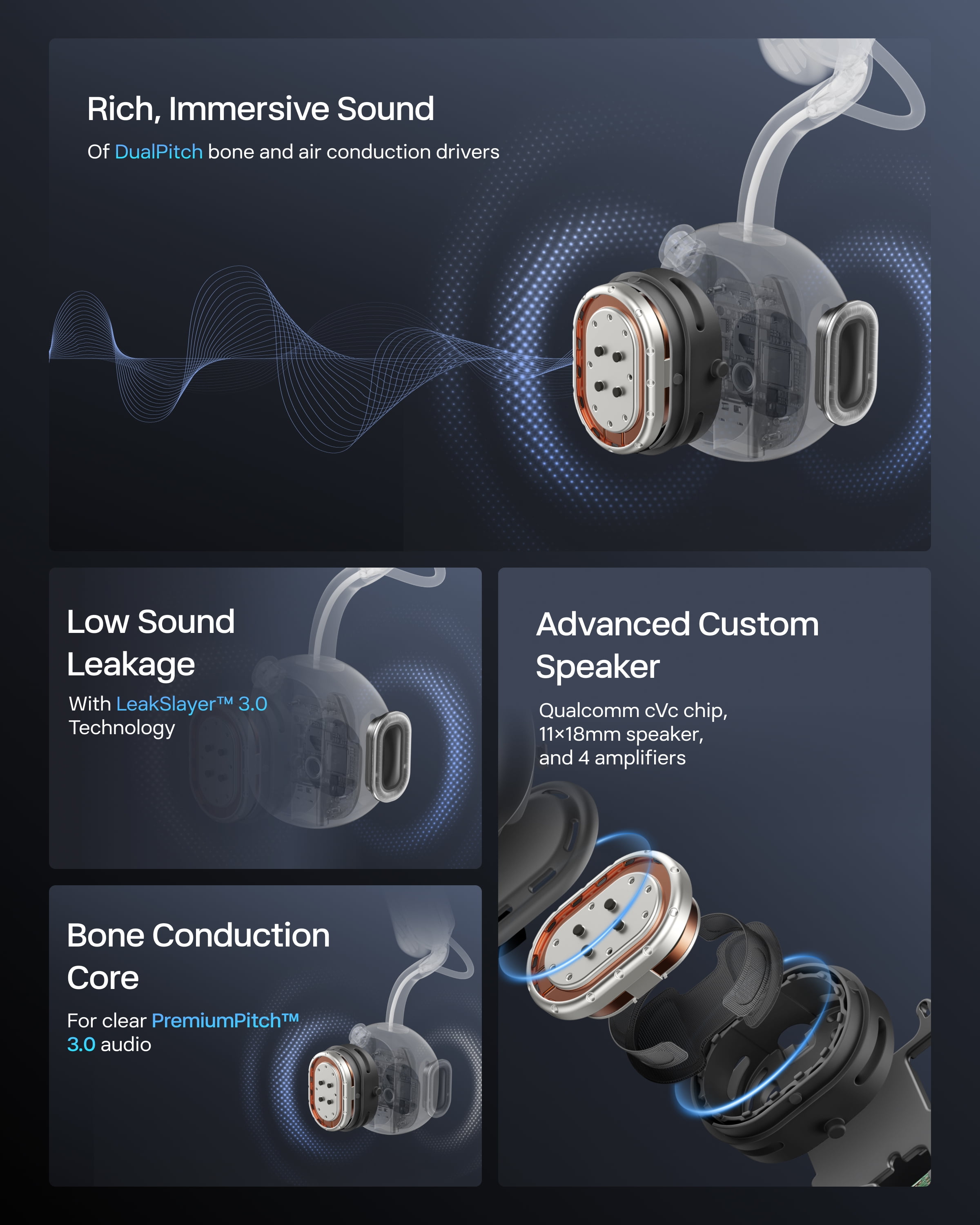 New Shokz OpenMeet - Open-Ear Bluetooth Computer Headset - Noise Cancelling Mic + Mute Butto - Wireless Work Headphones