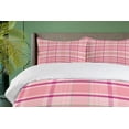 thumbnail image 4 of Ambesonne Pink Duvet Cover Set, Tartan Plaid Pattern Squares, 2-Calking, Pale Pink and Multicolor, 4 of 7