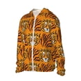 thumbnail image 3 of Goofa Tiger Printed Women's UPF 50+ Sun Protection Hoodie Jacket Lightweight Long Sleeve Sun Shirt for Women with Pocket Hiking Outdoor-Small, 3 of 9