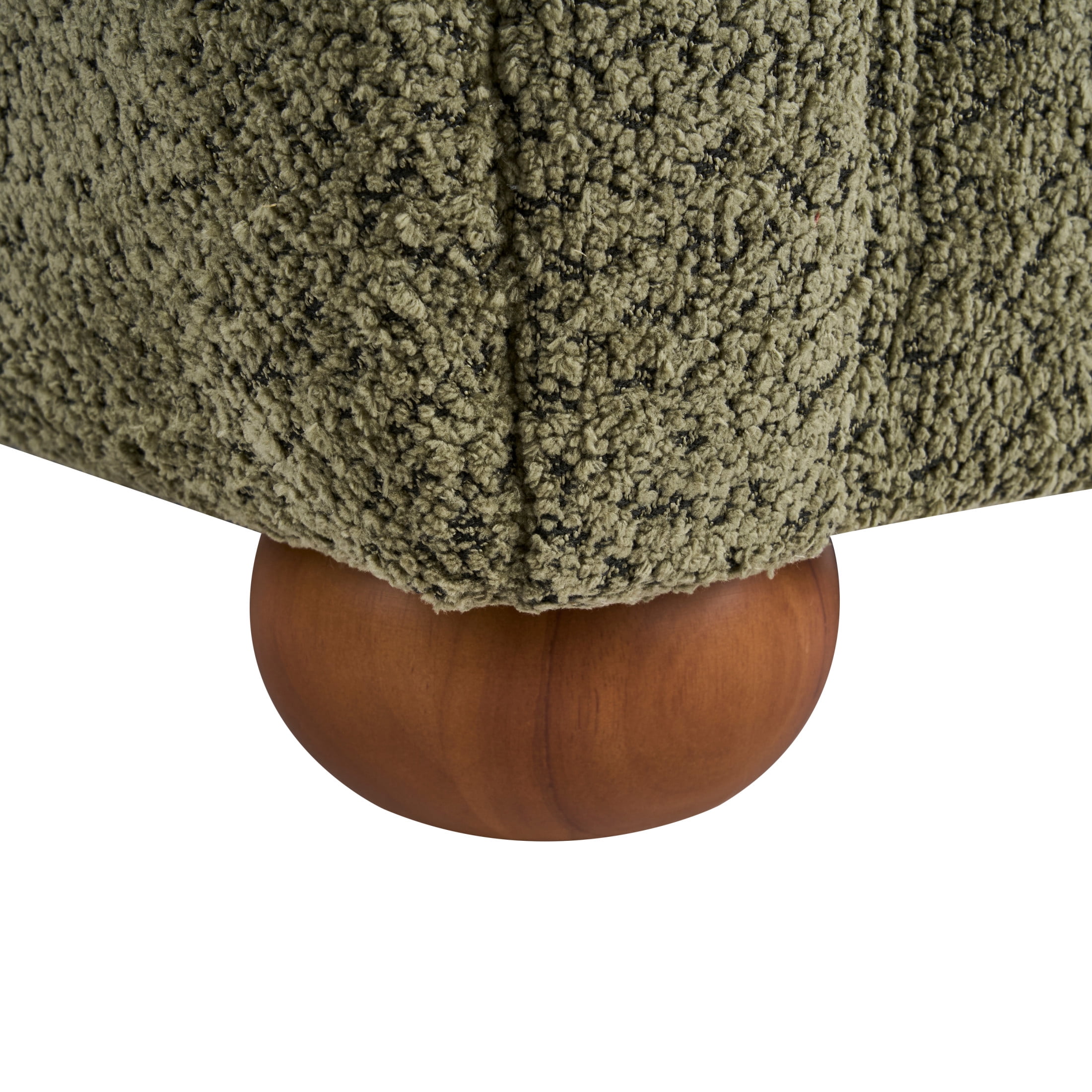 Christopher Knight Home 33" Upholstered Accent Chair, Modern Lounge Chair with Round Legs, Olive Green