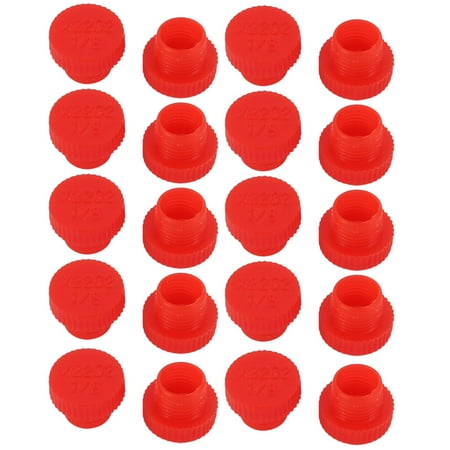 - 20pcs G1/8 PE External Threaded Tube Insert Cap Screw-in Cover Red