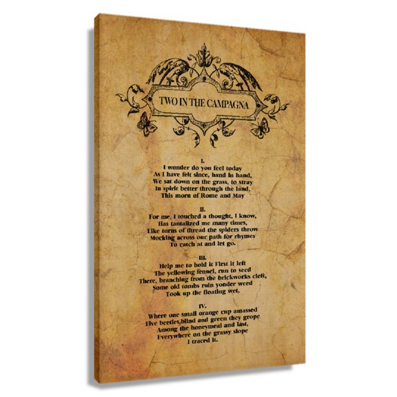 Two In The Campagna Poem Wall Art Robert Browning Quotes Wall Art Poetry Posters for Kitchen Rectangle Farmhouse Decorative Prints Painting Unframed 12×18 in