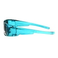 thumbnail image 3 of Polarized 53mm Translucent Plastic Narrow Rectangular Fit Over Sunglasses Teal, 3 of 4