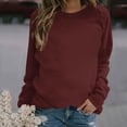 thumbnail image 2 of fatyb Sweatshirts for Women Crew Neck Casual Tops Long Sleeve Solid Color Womens Loose Pullover Shirts, 2 of 5