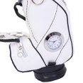 Elegantoss Miniature Golf Bag Pen Holder with Clock, Mini Desktop Golf