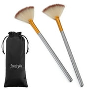 JewelryWe Pack of 2 SE33Fan Mask Brushes Acid Applicator for Glycolic Peel/Masques