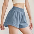 thumbnail image 4 of RYRJJ Running Shorts for Women Quick Dry Athletic Sports Shorts Lightweight Active Workout Gym Shorts with Liner(Light Blue,M), 4 of 9