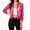 Rose red, variant on Women's Crop Mesh Sheer Bomber Jackets Lightweight Long Sleeve Zip Up Jacket Outwear