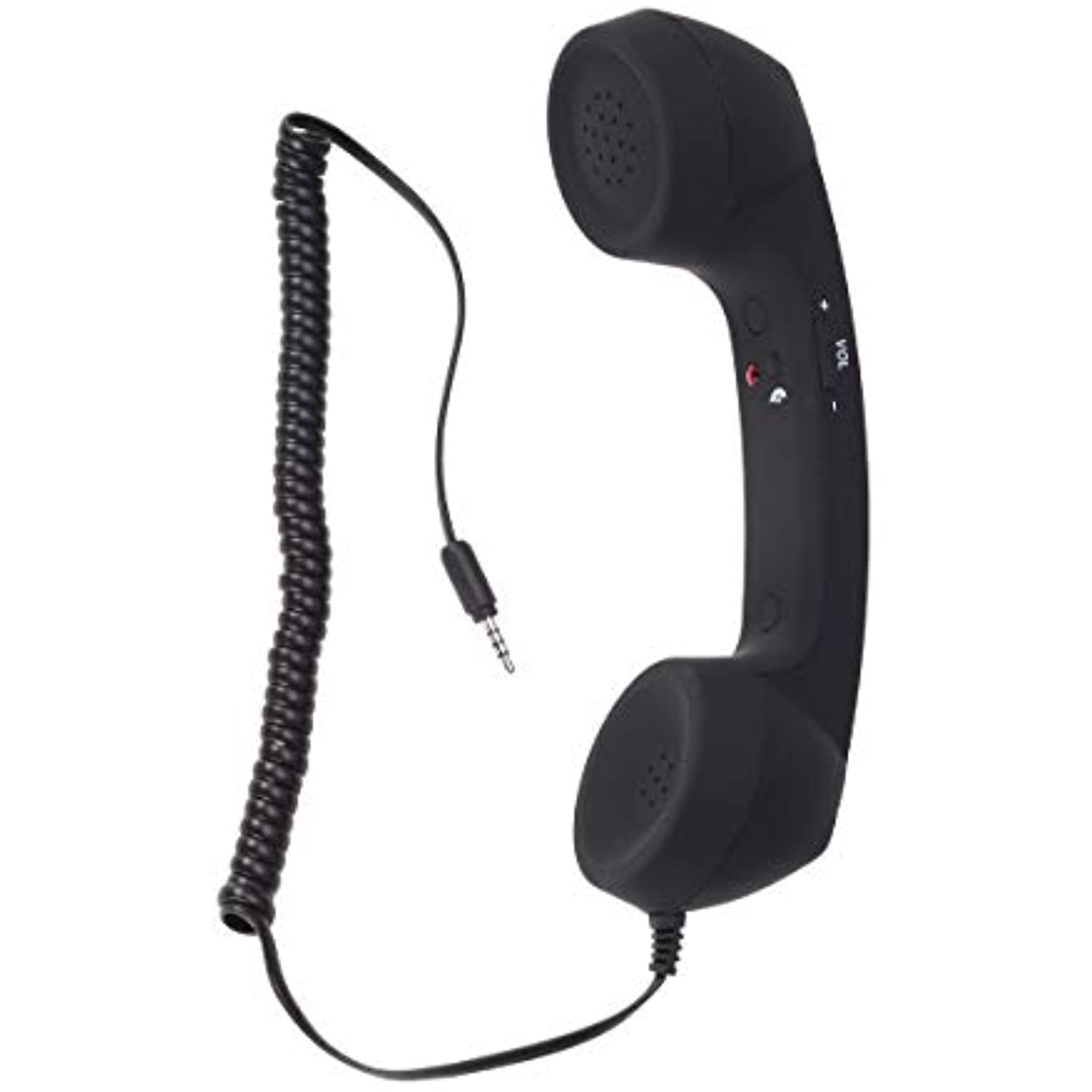 Black UKCOCO 3.5mm Universal Retro Telephone Handset,Holding A Cell Phone for Phone,Anti Radiation Receivers for Phone 