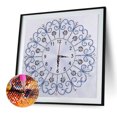 thumbnail image 3 of DIY Forma especial pintura de diamante flor blanca reloj de pared artesanía decoración artística, 3 of 9