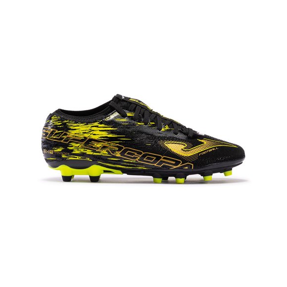 Tenis Joma Futbol Tachos Supercopa 2301 Terreno Firme FG Negro/Amarillo fluor