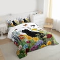 thumbnail image 3 of Homewish Lovely Black Kitten Bedding Comforter Set,Retro Rustic Flower Twin Comforter Sets,Country Butterfly Bedding Set For Girls Boys,Luxury Bedroom Decor Reversible,2-Piece, 3 of 8