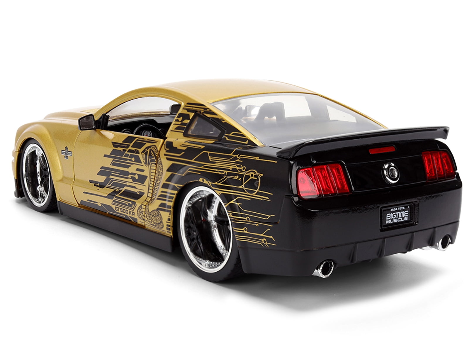 2008 Ford Shelby Mustang GT-500KR Gold Metallic and Black with Graphics "Bigtime Muscle" Series 1/24 Die Cast Model Car by Jada