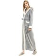 thumbnail image 1 of Long Peignoir à Capuche pour Femmes en Flanelle Douce, Robe de Spa en Peluche, Robe de Nuit Chaude pour l'Hiver, 1 of 6