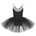 thumbnail image 5 of Mufeng Toddler Girls Lyrical Dance Dress Sparkly Dance Skirted Leotards Ballerina Performance Tutu Black 6, 5 of 6