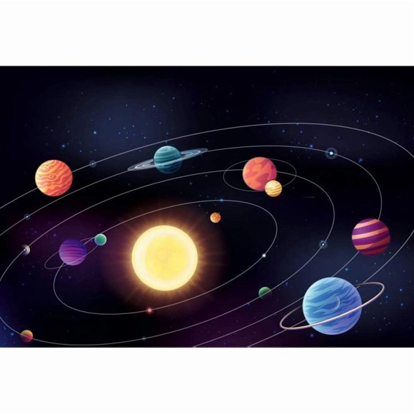 DORCEV 10x8ft Cartoon Solar System Backdrop for Galaxy Outer Space Theme Boys Kids Birthday Party Background Universe Galaxy Planet Astronaut Activities Science Themed Boys Kids Photo Studio Props