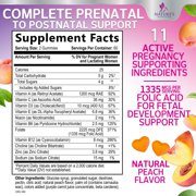 Prenatal Vitamins for Women - Pregnancy Vitamins Gummies with Folic Acid, Vitamin A, C, D3, B12, B6 - Prenatal Multivitamin Gummy for for Fetal Support, Pregnant & Nursing Women - 120 Gummies