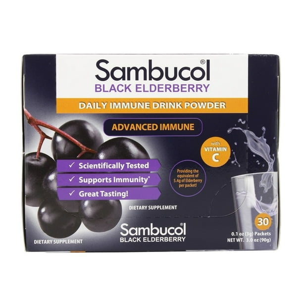 Sambucol Black Elderberry Daily Advanced Immune Drink Powder 30
