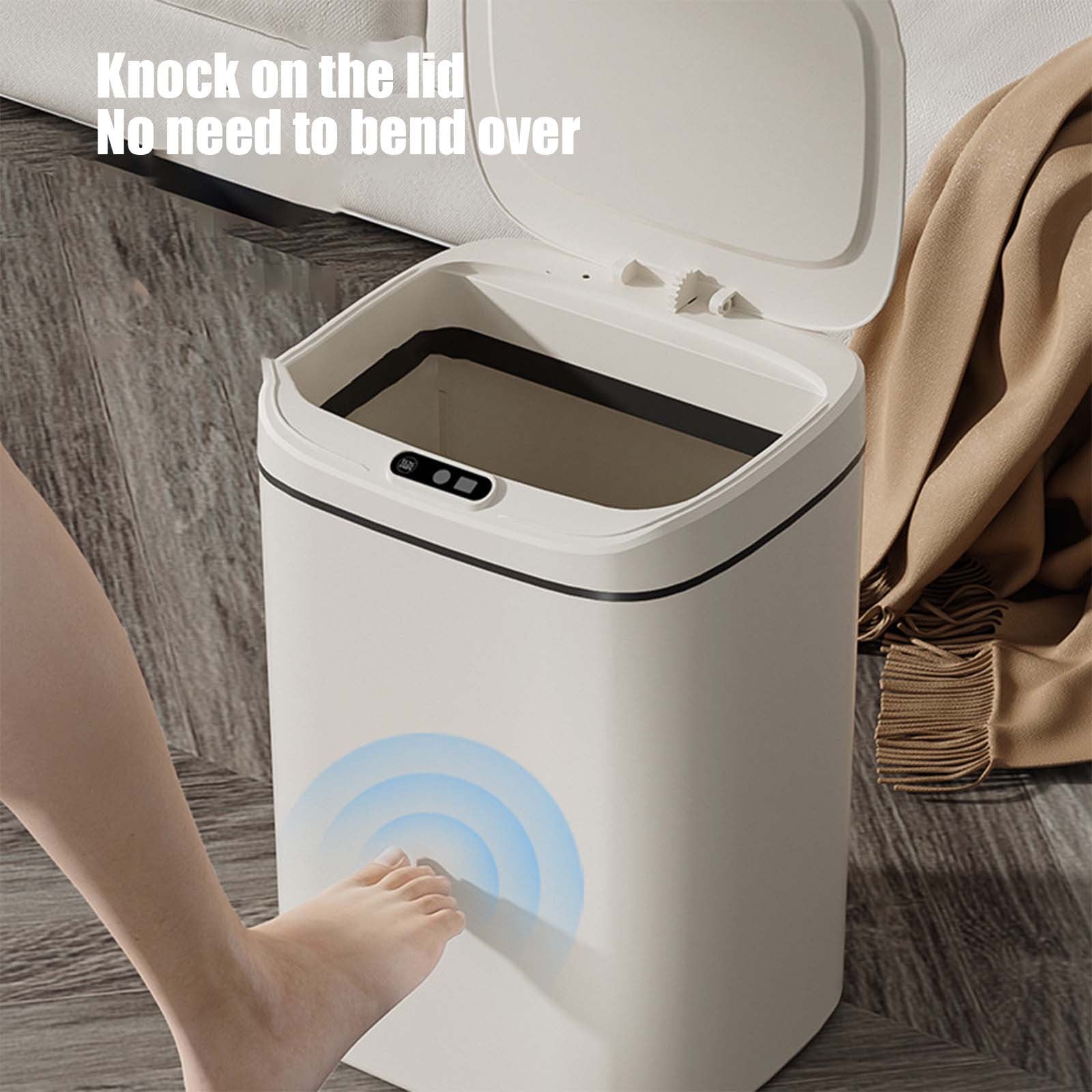 Motion Sensor Trash Can 3 Gallon, Automatic Touchless Bathroom Garbage White, Infrared Lid 8 Second Close, Compact Slim Large Capacity, Easy Clean Battery Operated Bedroom Office