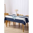 thumbnail image 3 of Navy Blue Striped Rectangle Tablecloth, Blue Anchor Nautical Farmhouse Waterproof & StainResistant Tablecloth, Washable Oil-proof Table Cover for Dining/Party/Wedding/Camping/Buffet 54x108 In, 3 of 9