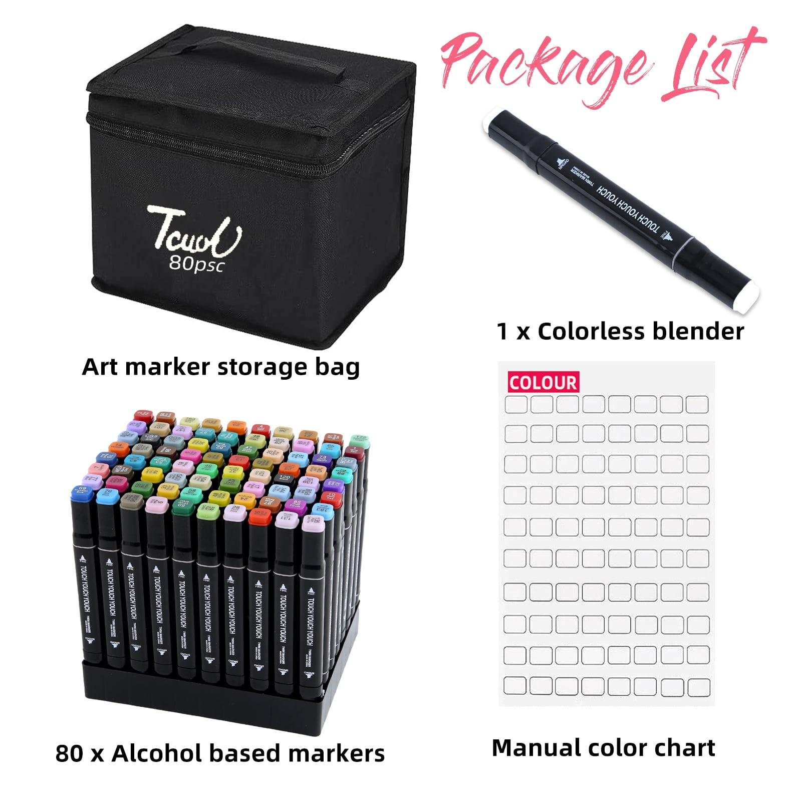 80 PCs TOUCH MARKERS - Unboxing and Review 