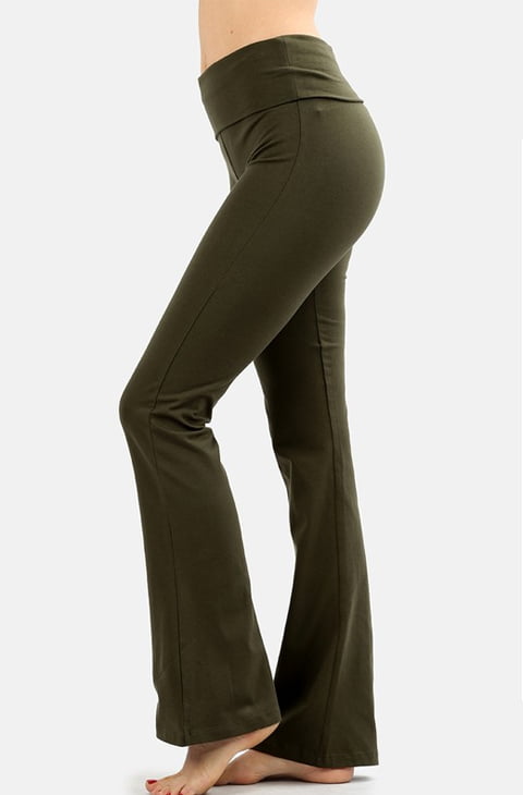 Medium -Charcoal Boxercraft Yoga Pant Capri Length with Fold Down Waistband, 