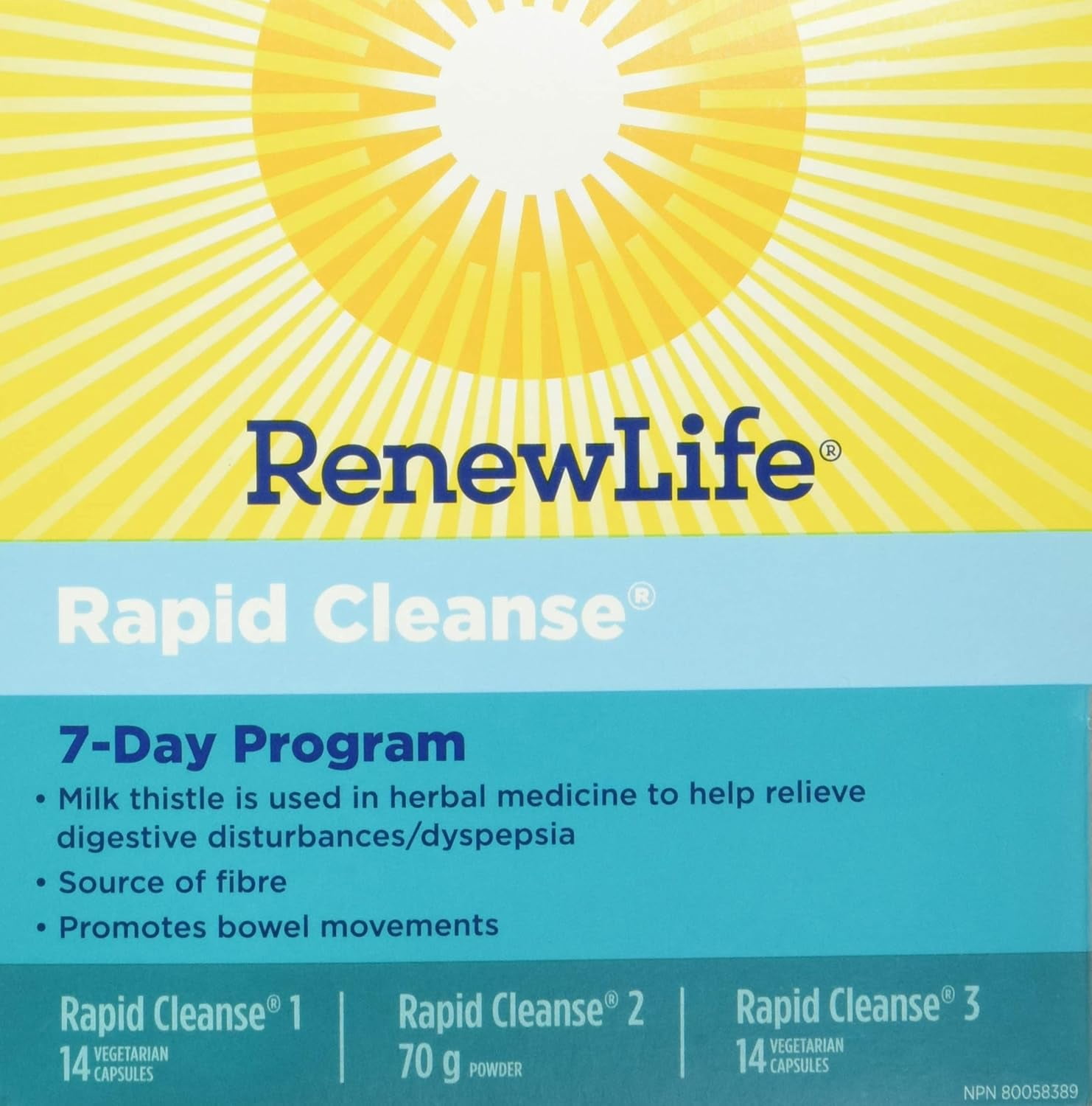 Renew Life Clear Bowel Detox Cleanser, 7 Day Rapid Total Body