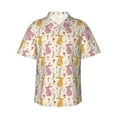 thumbnail image 2 of Picia Yellow Pueple Rabbit Gentle Cotton Regular Fit Short Sleeve Casual Hawaiian Shirt for Men-Small, 2 of 9