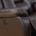 thumbnail image 2 of Benjara Elva 37 Inch Power Recliner with USB Charging Port, Brown Gel Faux Leather, 2 of 5