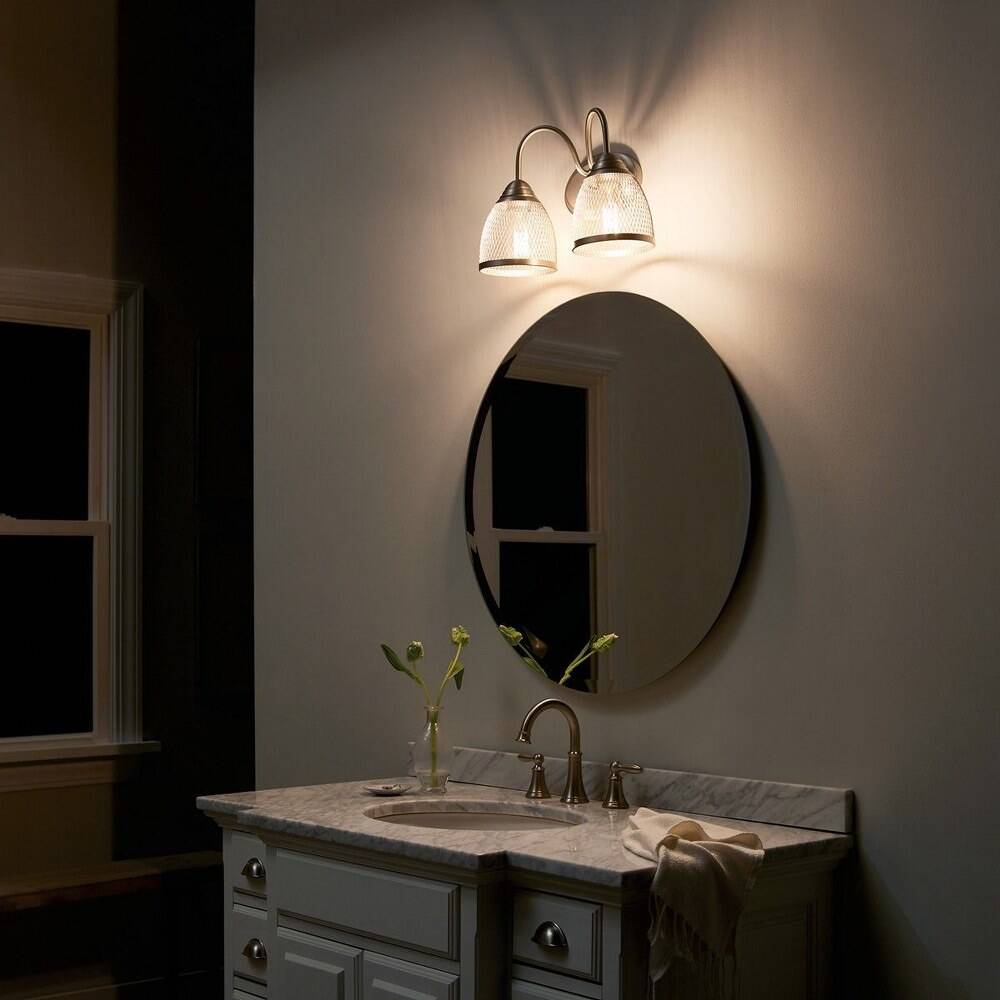 Voclain 2-Light Bathroom Vanity Light in Black