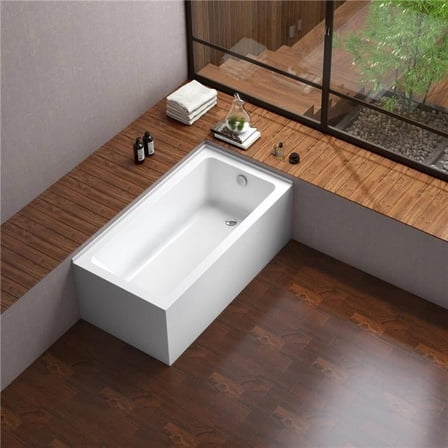 Aqua Eden 60 in. Acrylic Alcove Tub with Right Hand Drain, White