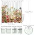 thumbnail image 3 of HVEST Watercolor Floral Shower Curtain - Colorful Wildflowers & Butterflies Bathroom Decor - Wrinkle Resistant Polyester Fabric with 12 Hooks, 72x72 Inches, 3 of 8