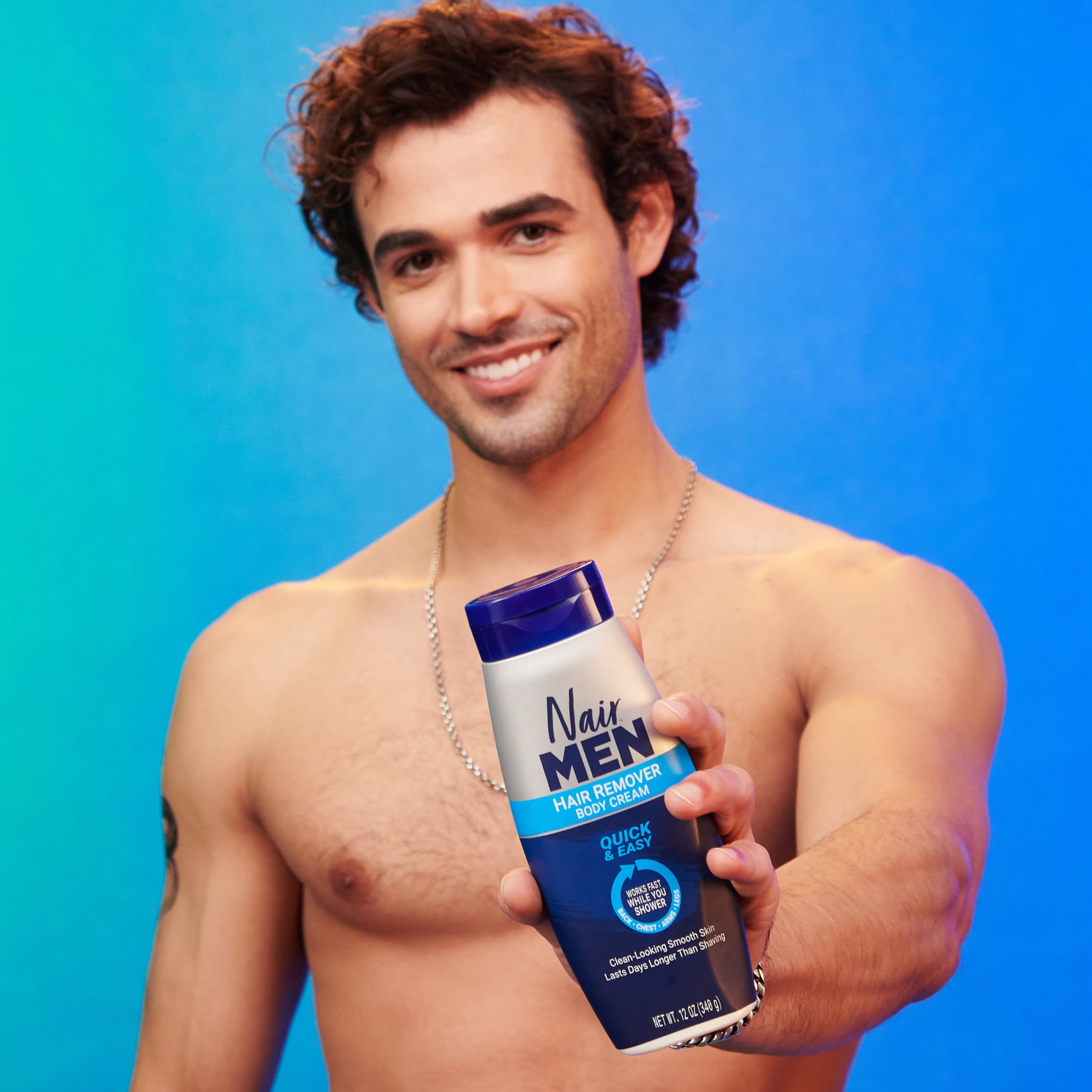 Nair, Men Body Hair Remover Cream, 12 oz, Soothing Aloe Lanolin