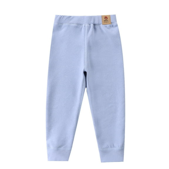 Girls Cotton Leggings Elastic Waist Casual Winter Warm Long Pants Thermal Underwear 2-10 Years Old Girl's Fashion, Light Blue, 6 Years