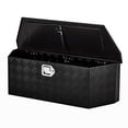 thumbnail image 3 of BeesClover 36 Inch Aluminum Utility Trailer Tongue Tool Box Wide Utility Trailer Tongue Box RV Storage OrganizerTrailer Storage Toolbox With Lock & Keys Black, 5 Bar Tread (36"X12"X12"), 3 of 6